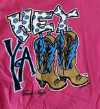 Southern Belle Women's Texas Belle Hey Y'all Texas Style Pink Shirt Size Small