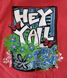 Southern Belle Women's Hey Y'all Greeting Of The South Red Shirt Size Small