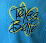 Southern Belle Women's Texas Belle Peace Love And Texas Blue Shirt Size Small