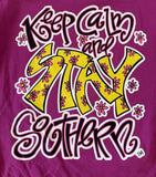 Southern Belle Women's Keep Calm And Stay Southern Purple Shirt Size Small