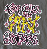 Southern Belle Women's Keep Calm And Stay Southern Gray Shirt Size Large