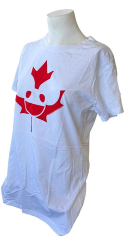 Women's DeadMau5 Canada Graphic White Short Sleeve Shirt Size X-Large