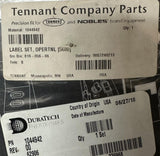 Tennant 1044942 Operational Label Set For 5680 Floor Scrubber