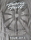 Anvil Men's Travis Tritt Tour 2013 Graphic Gray Short Sleeve Shirt Size Large