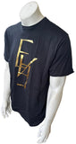 Anvil Men's EVE Gold Graphic Black Short Sleeve Shirt Size Large