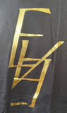 Anvil Men's EVE Gold Graphic Black Short Sleeve Shirt Size Large
