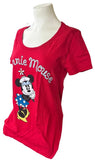 Disney Women's Minnie Mouse Sailor Graphic Red Short Sleeve Shirt Size Medium