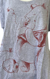 Disney Women's Winnie The Pooh Hunny Pot Gray Short Sleeve Shirt Size 3XL
