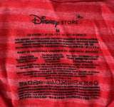 Disney Women's Mickey Mouse XOXO Graphic Red Striped Short Sleeve Shirt Size M
