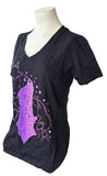 Disney Women's Alice In Wonderland Drink Me Teapot Black Shirt Size Medium