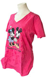 Disney Women's Minnie & Mickey Mouse Together Since 1928 Pink Shirt Size Large