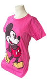 Disney Women's Classic Mickey Mouse Graphic Pink Short Sleeve Shirt Size Medium