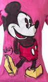 Disney Women's Classic Mickey Mouse Graphic Pink Short Sleeve Shirt Size Medium