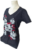 Disney Women's Minnie Mouse & Mickey Mouse XOXO Love You Black Shirt Size M