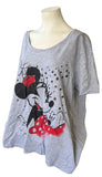 Disney Women's Classic Minnie Mouse Graphic Gray Short Sleeve Shirt Size 3XL