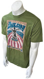 American Apparel Men's Bob Dylan Chimes of Freedom Green Shirt Size Large