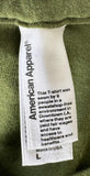 American Apparel Men's Bob Dylan Chimes of Freedom Green Shirt Size Large