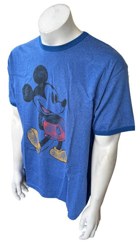 Disney Men's Classic Mickey Mouse Graphic Blue Short Sleeve Shirt Size X-Large
