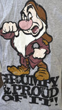 Disney Men's Grumpy And Proud Of It Gray Short Sleeve Shirt Size Medium