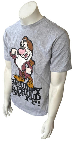 Disney Men's Grumpy And Proud Of It Gray Short Sleeve Shirt Size Medium
