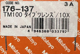 Mitutoyo 176-137 Objective Lens 10X Magnification For TM100 Microscope