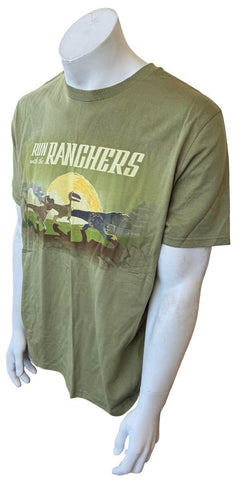 Disney Men's The Good Dinosaur Run With The Ranchers Olive Shirt Size Large