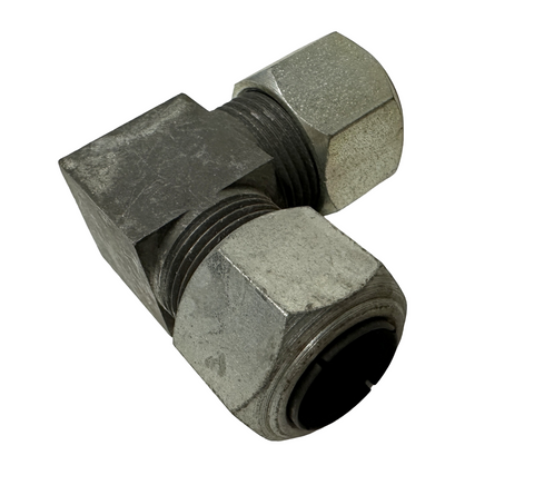 5/8" Male x Male Steel Hydraulic Compression Elbow Fitting 90° Heavy Duty