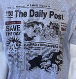 Disney Men's 101 Dalmations The Daily Post Graphic Gray Shirt Size Large
