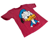Disney Boys Donald Duck Graphic Red Short Sleeve Shirt Size Small