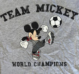 Disney Boys Team Mickey Mouse World Champions MVP 28 Gray Shirt Size Small