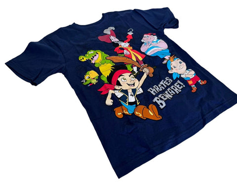 Disney Boys Jake And The Never Land Pirates Beware Navy Shirt Size Small