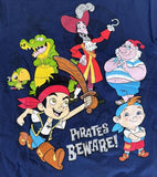 Disney Boys Jake And The Never Land Pirates Beware Navy Shirt Size Small