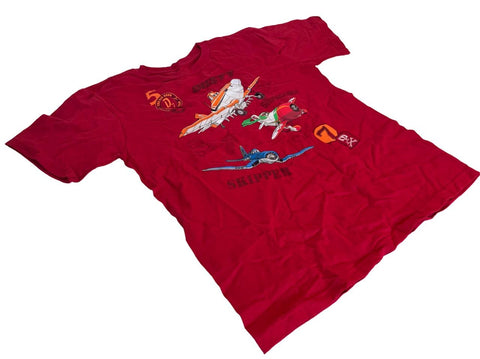 Disney Boys Planes Dusty Skipper Chupacabra Graphic Red Shirt Size Medium