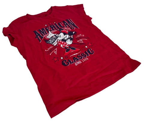 Disney Girls Minnie Mouse American Classic Simply Amazing Red Shirt Size Medium