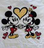 Disney Girls Mickey Mouse & Minnie Mouse Love Graphic White Shirt Size Medium