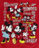 Disney Girls Mickey Mouse & Minnie Mouse Sweethearts Red Shirt Size Medium