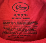 Disney Boys Classic Mickey Mouse Graphic Red Short Sleeve Shirt Size Medium