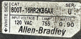 Allen-Bradley 800T-16HR2KB6AX Illuminated Selector Switch Ser U 2-Position 120V