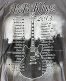 Anvil Men's B.B. King 2013 Tour Graphic Gray Short Sleeve Shirt Size X-Large