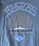 Gildan Men's Eagles Tour 2013 Graphic Blue Short Sleeve Shirt Size Large