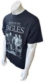 Anvil Men's History Of The Eagles Graphic Black Short Sleeve Shirt Size Large