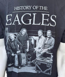 Anvil Men's History Of The Eagles Graphic Black Short Sleeve Shirt Size Large