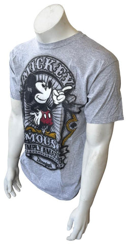 Disneyland Hong Kong Men's Mickey Mouse Simply Amazing Gray Shirt Size Medium