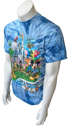 Disneyland Men's Walt Disney World Mickey Mouse & Friends Tie Dye Shirt Size M