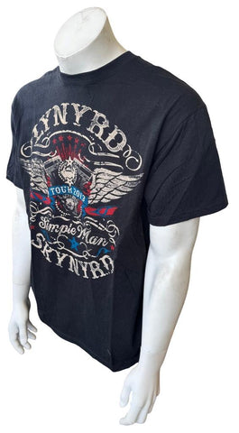 Anvil Men's Lynyrd Skynard Simple Man Tour 2013 Black Shirt Size Large