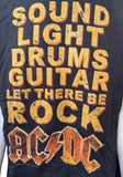 Anvil Men's AC/DC Sound Light Drums Guitar Let There Be Rock Black Shirt Size L
