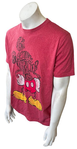 Disney Men's Mickey Mouse True Original Red Short Sleeve Shirt Size Large