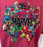 Disney Men's Marvel Classic Avengers Graphic Red Short Sleeve Shirt Size 3XL
