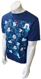 Disney Men's Faces Of Mickey Mouse Blue Short Sleeve Shirt Size Medium