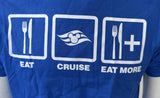 Disney Cruise Line Men's Eat Cruise Eat More Graphic Blue Shirt Size Medium